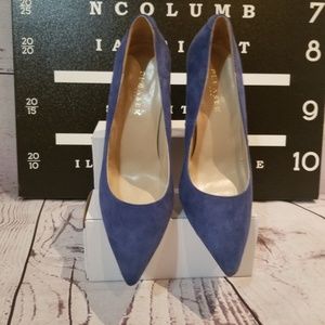 Pleaser Shoes - Brand New Blue Faux Suede Pump Pleaser Shoes - Brand New Blue Faux Suede Pump